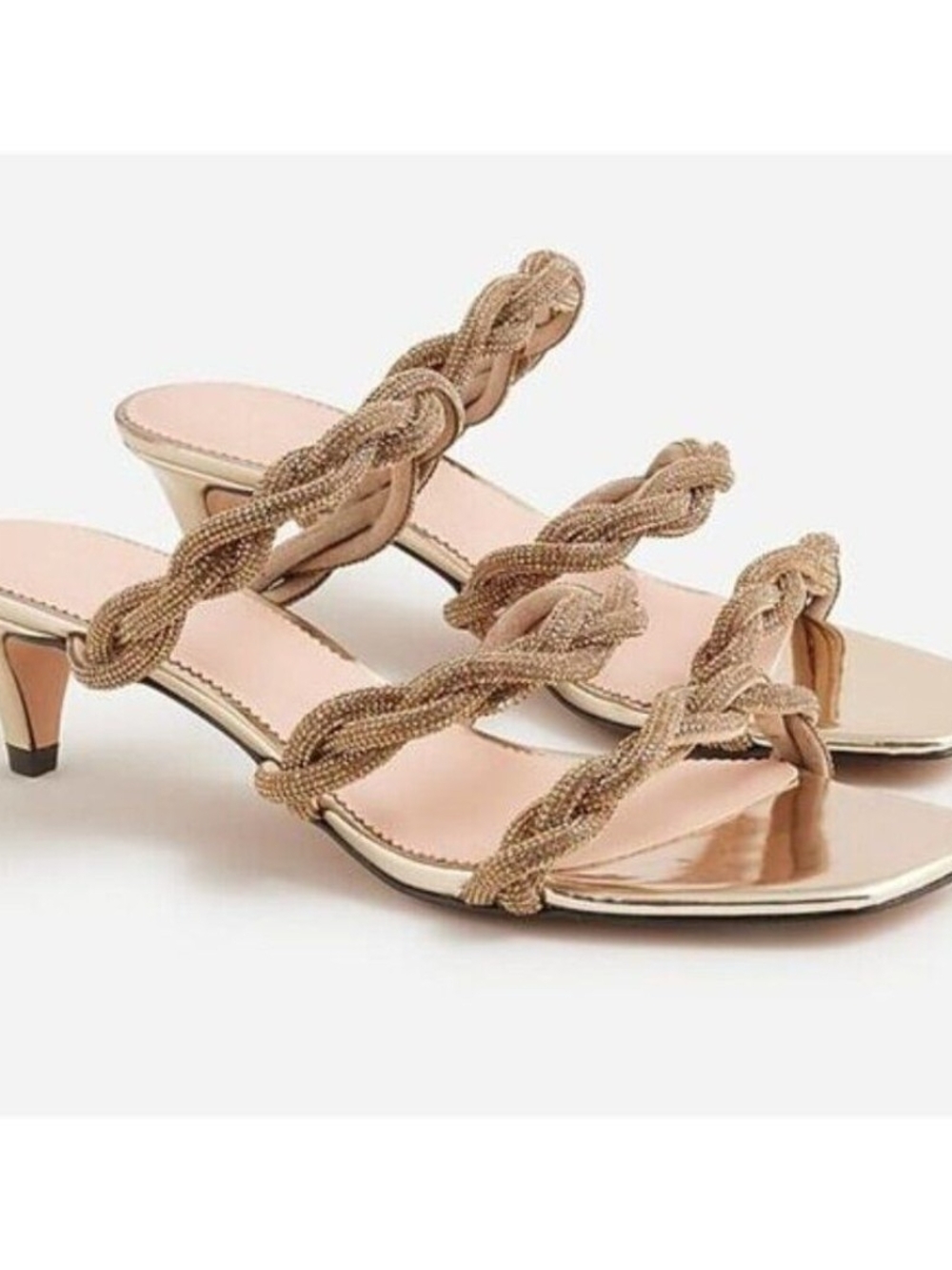 J. Crew Collection | Zadie strappy kitten heels with crystals